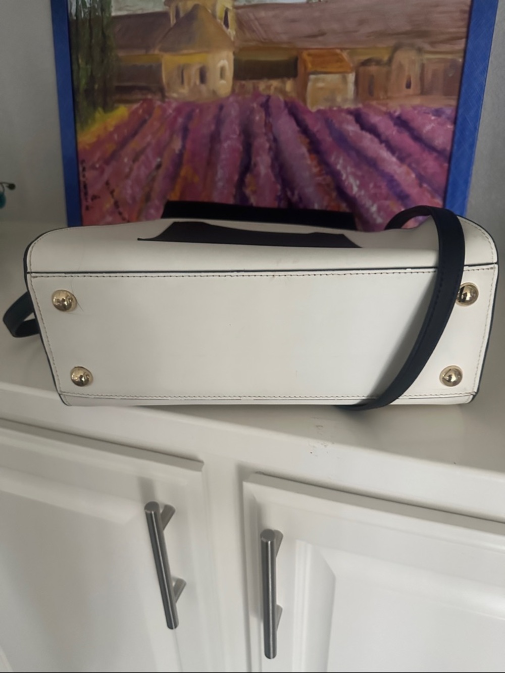 Zach Posen Two-Tone Blue and White Structured Top-Handle and crossbody bagBag - Picture 4 of 5